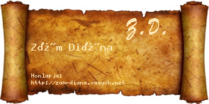 Zám Diána névjegykártya